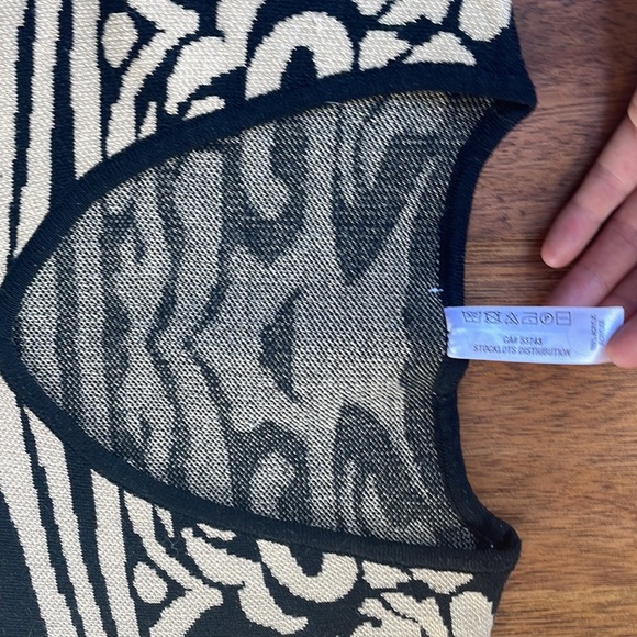 Azur Collections, Bold black & cream print, body con sweater dress, Size L - Picture 5 of 12